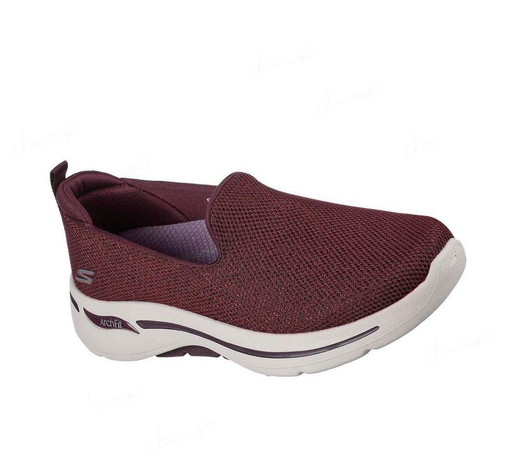 Zapatillas Para Caminar Skechers GO WALK Arch Fit - Vividly Mujer Burdeos | A9TAL_AR