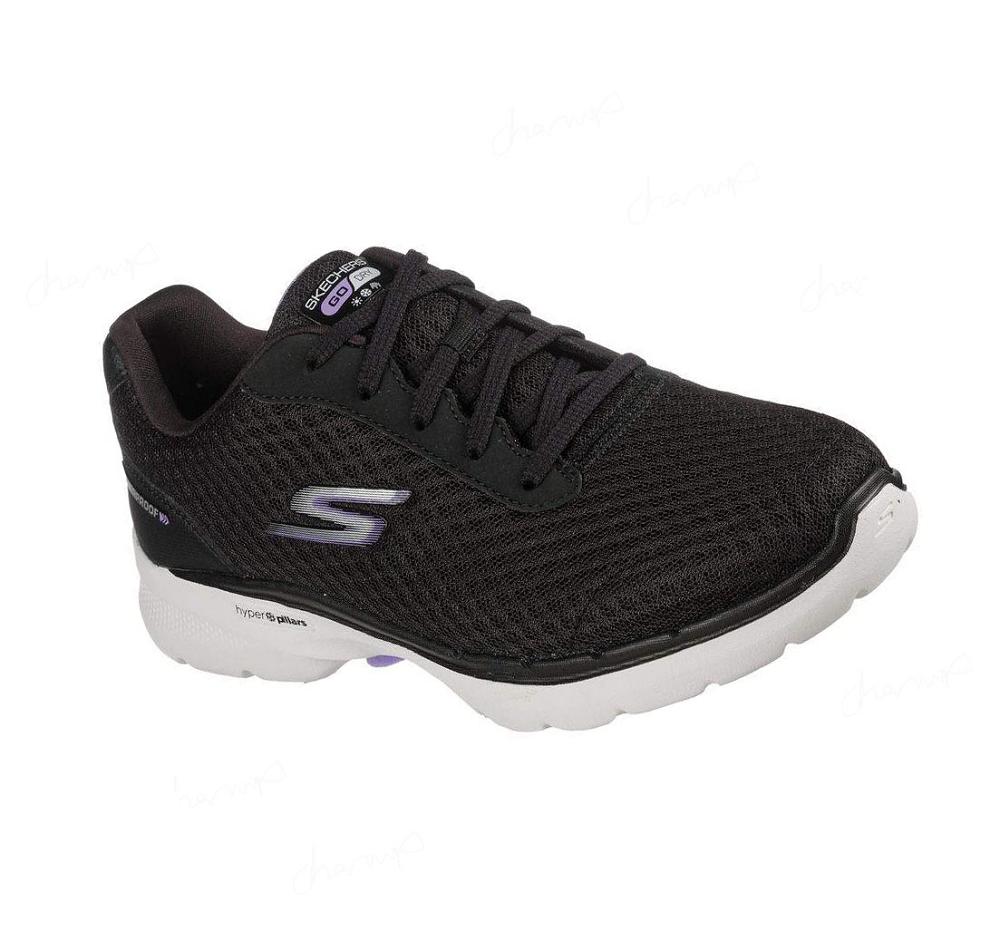 Zapatillas Para Caminar Skechers GO WALK 6 - Venecia Mujer Negras Lavanda | AAT3P_AR