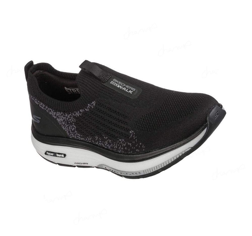 Zapatillas Para Caminar Skechers GO WALK Workout Walker - Quick Motion Mujer Negras Blancas | AT23E_AR