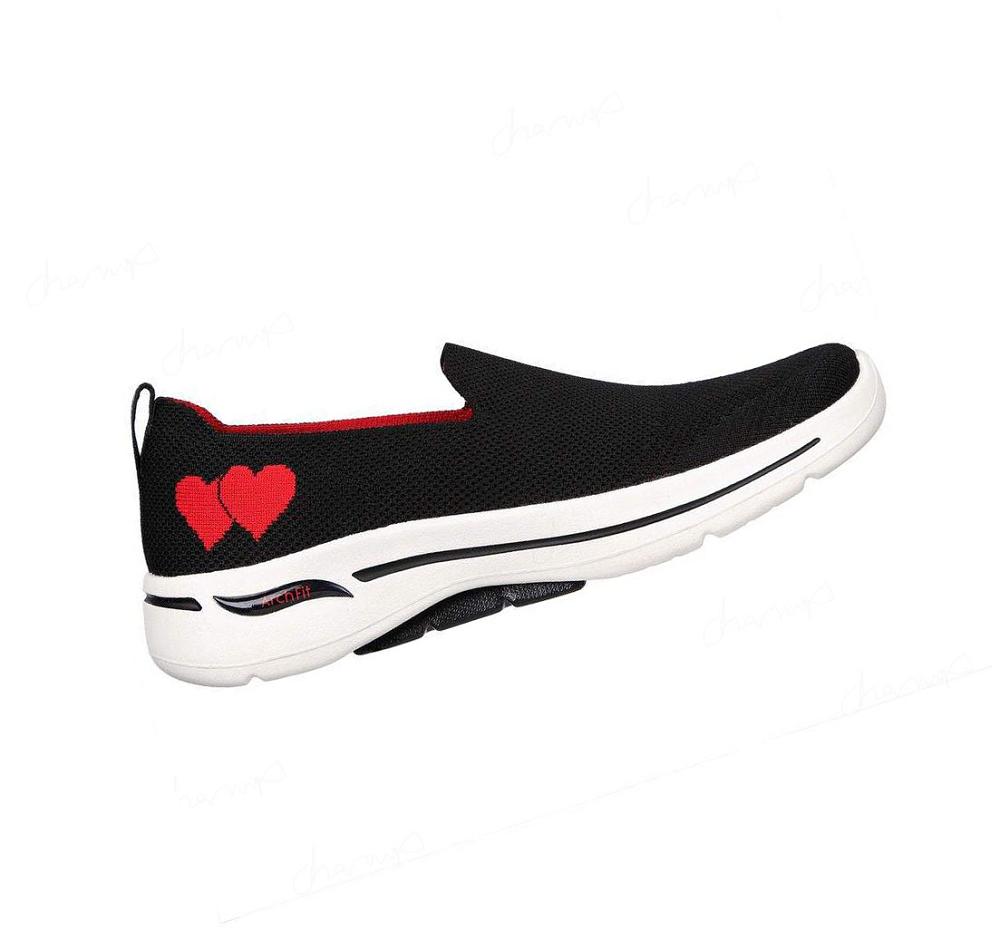 Zapatillas Para Caminar Skechers GO WALK Arch Fit - Lovely Heart Mujer Negras | I6130_AR