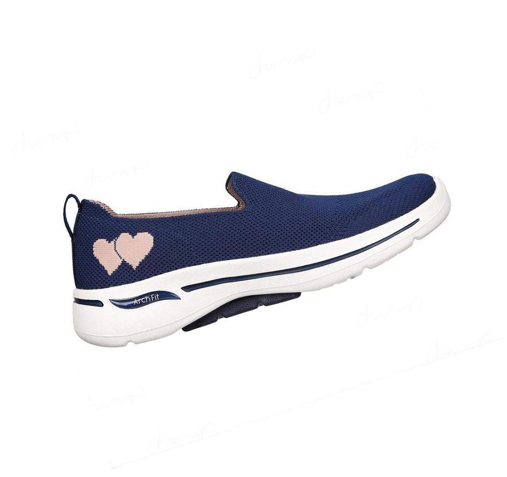 Zapatillas Para Caminar Skechers GO WALK Arch Fit - Lovely Heart Mujer Azul Marino | I638A_AR