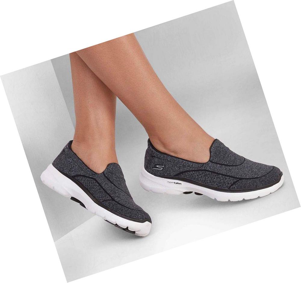 Zapatillas Para Caminar Skechers GO WALK 6 - Carice Mujer Negras Blancas | T1T2B_AR