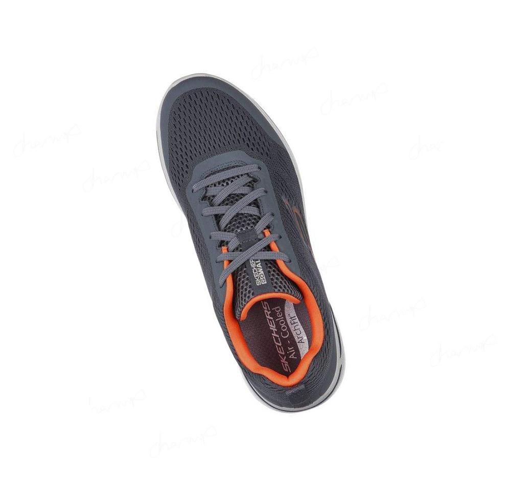 Zapatillas Para Caminar Skechers GOwalk Arch Fit - Idyllic Hombre Gris Naranjas | 553TQ_AR