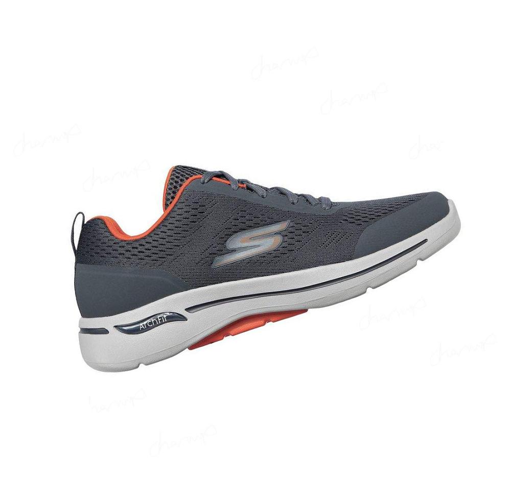 Zapatillas Para Caminar Skechers GOwalk Arch Fit - Idyllic Hombre Gris Naranjas | 553TQ_AR