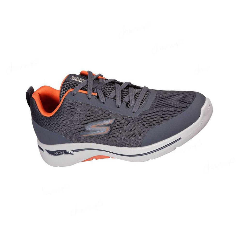 Zapatillas Para Caminar Skechers GOwalk Arch Fit - Idyllic Hombre Gris Naranjas | 553TQ_AR