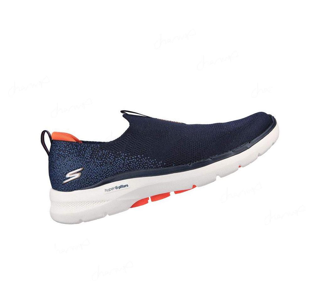 Zapatillas Para Caminar Skechers GOwalk 6 Hombre Azul Marino Naranjas | 80005_AR