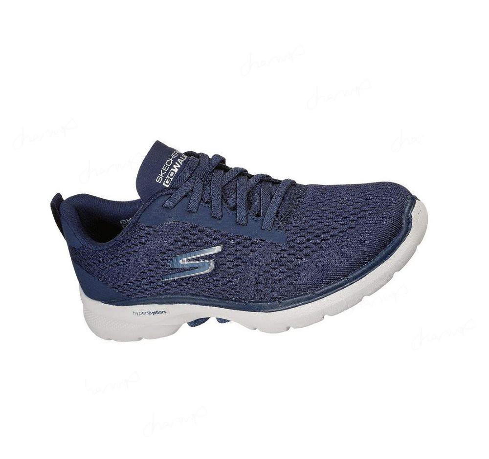 Zapatillas Para Caminar Skechers GOwalk 6 - Bold Vision Mujer Azul Marino Blancas | T33AK_AR