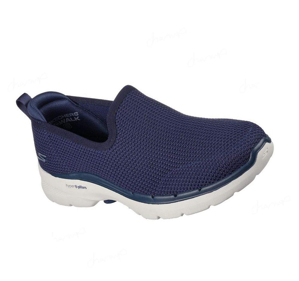 Zapatillas Para Caminar Skechers GOwalk 6 - Clear Virtue Mujer Azul Marino | T3590_AR