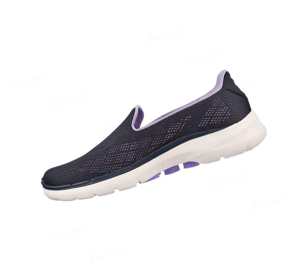 Zapatillas Para Caminar Skechers GOwalk 6 - Cosmic Force Mujer Azul Marino Lavanda | T3693_AR