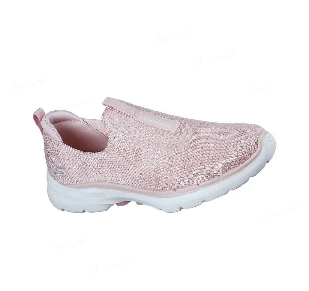 Zapatillas Para Caminar Skechers GOwalk 6 - Glimmering Mujer Rosas Claro | T39AS_AR