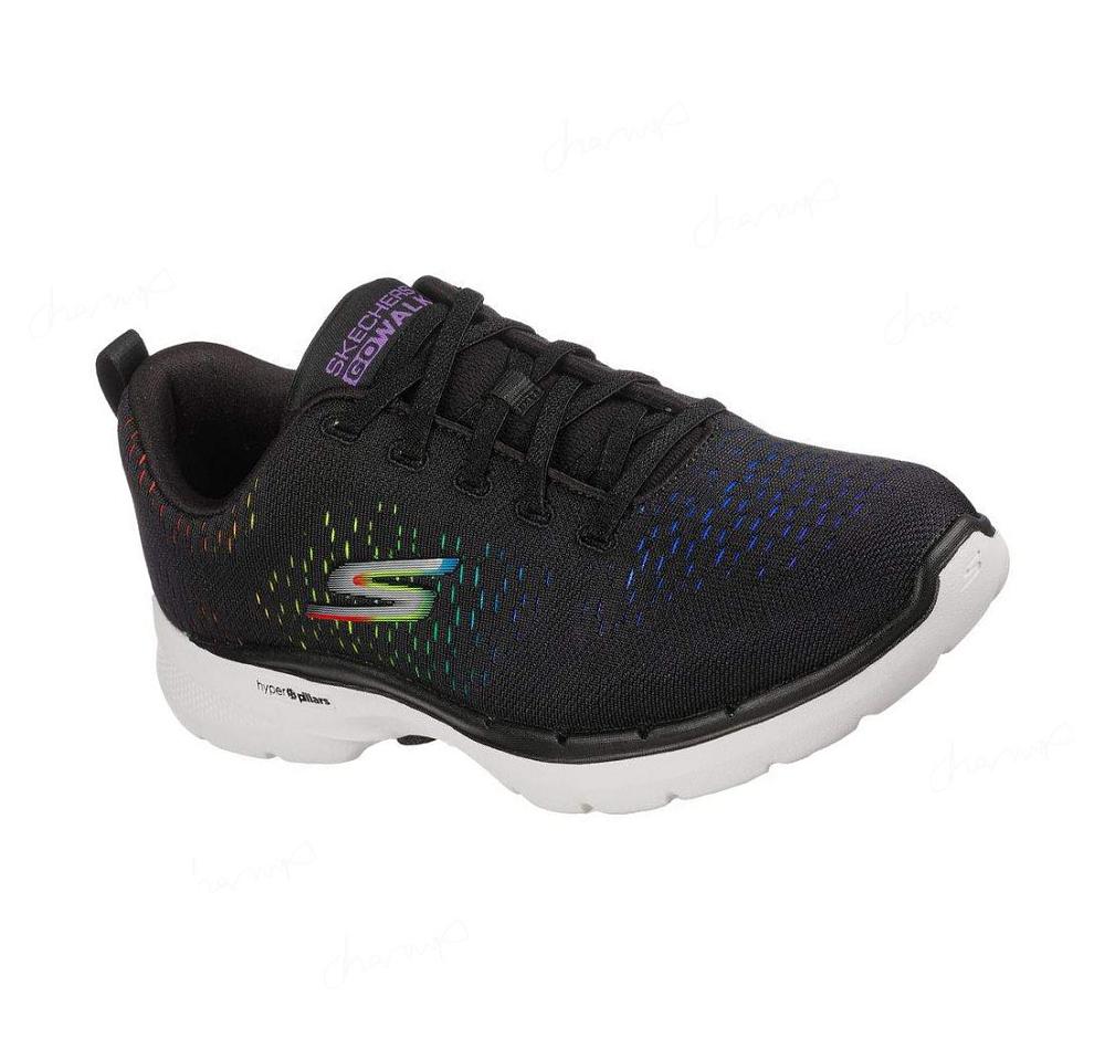 Zapatillas Para Caminar Skechers GOwalk 6 - Vibrant Energy Mujer Negras Multicolor | TA220_AR