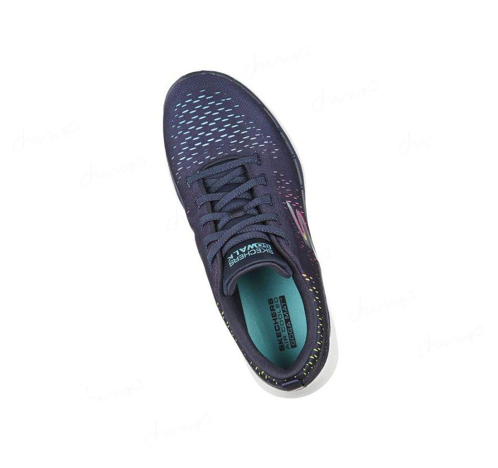 Zapatillas Para Caminar Skechers GOwalk 6 - Vibrant Energy Mujer Azul Marino Multicolor | TA3AA_AR