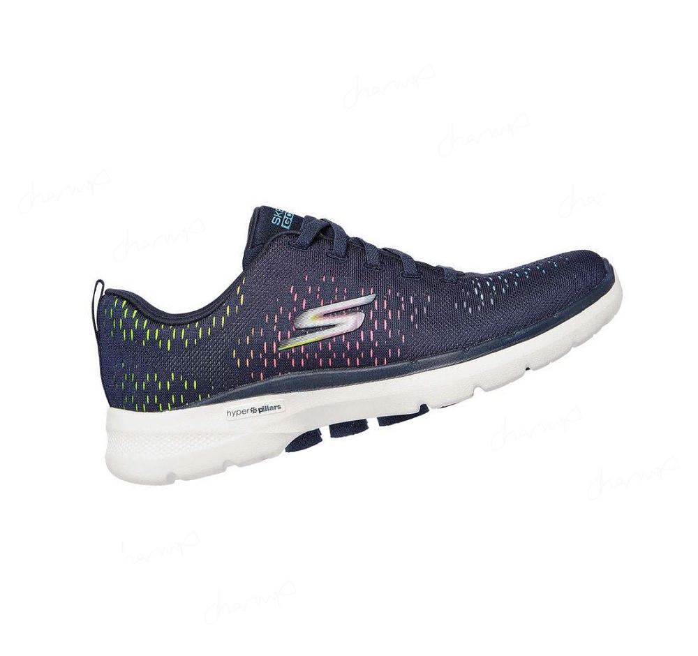 Zapatillas Para Caminar Skechers GOwalk 6 - Vibrant Energy Mujer Azul Marino Multicolor | TA3AA_AR