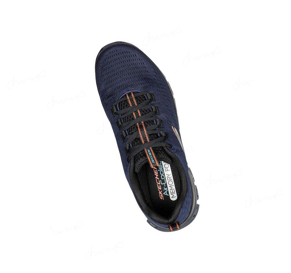 Zapatillas Para Caminar Skechers Glide-Step - Fasten Up Hombre Azul Marino Negras | 521AL_AR