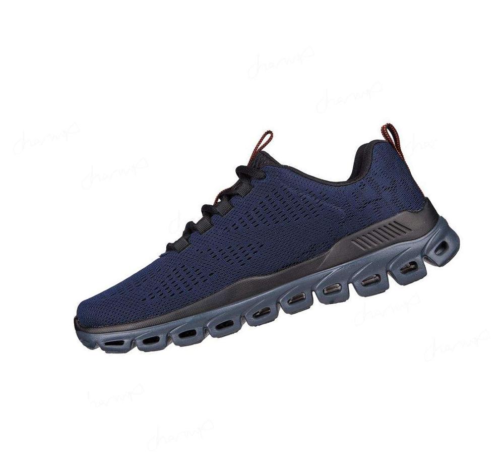 Zapatillas Para Caminar Skechers Glide-Step - Fasten Up Hombre Azul Marino Negras | 521AL_AR