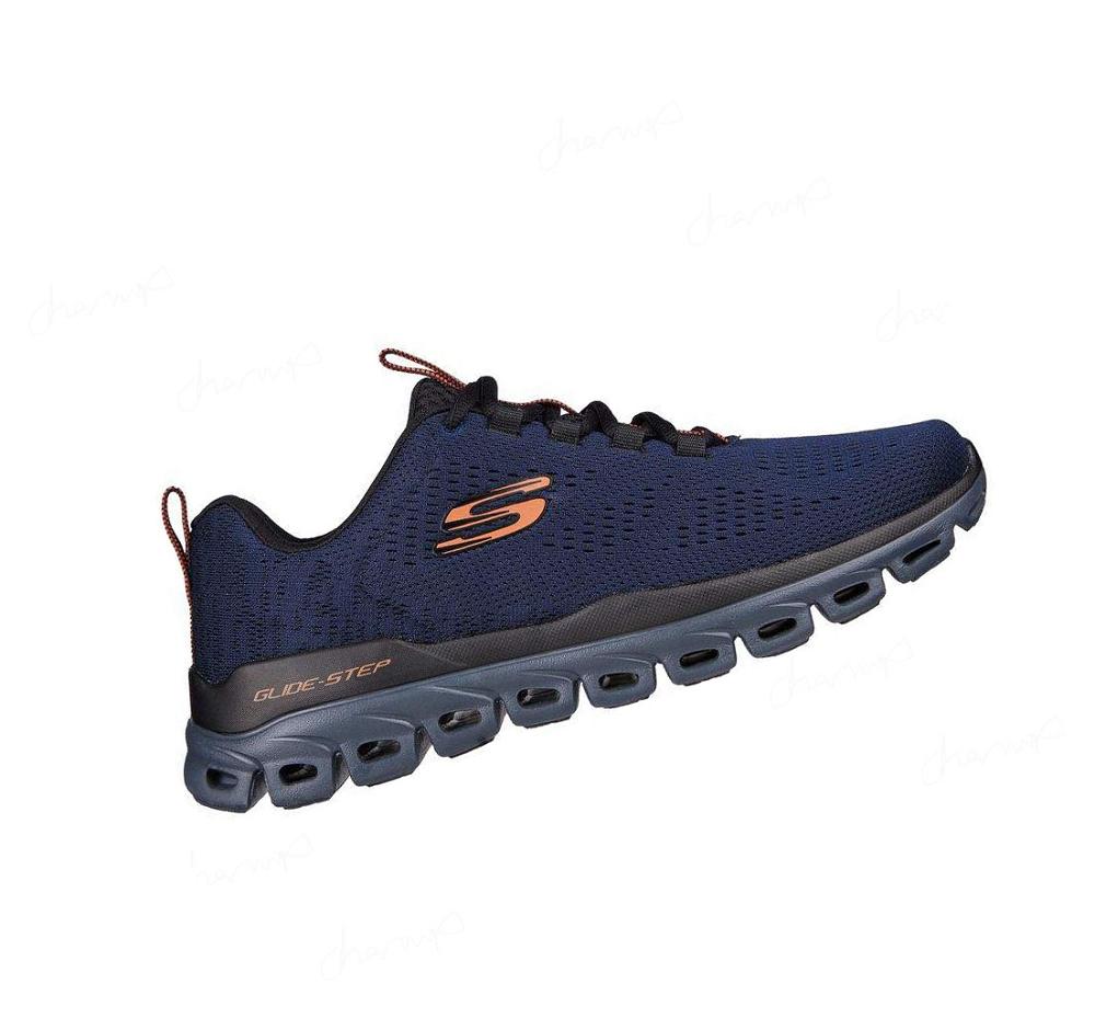 Zapatillas Para Caminar Skechers Glide-Step - Fasten Up Hombre Azul Marino Negras | 521AL_AR