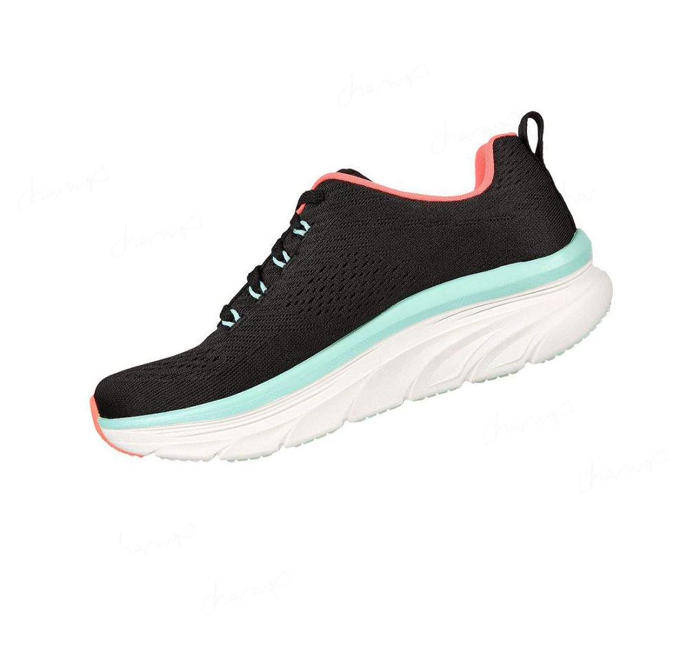 Zapatillas Para Caminar Skechers Relaxed Fit: D'Lux Walker - Fresh Finesse Mujer Negras Verde Menta | 33T3E_AR