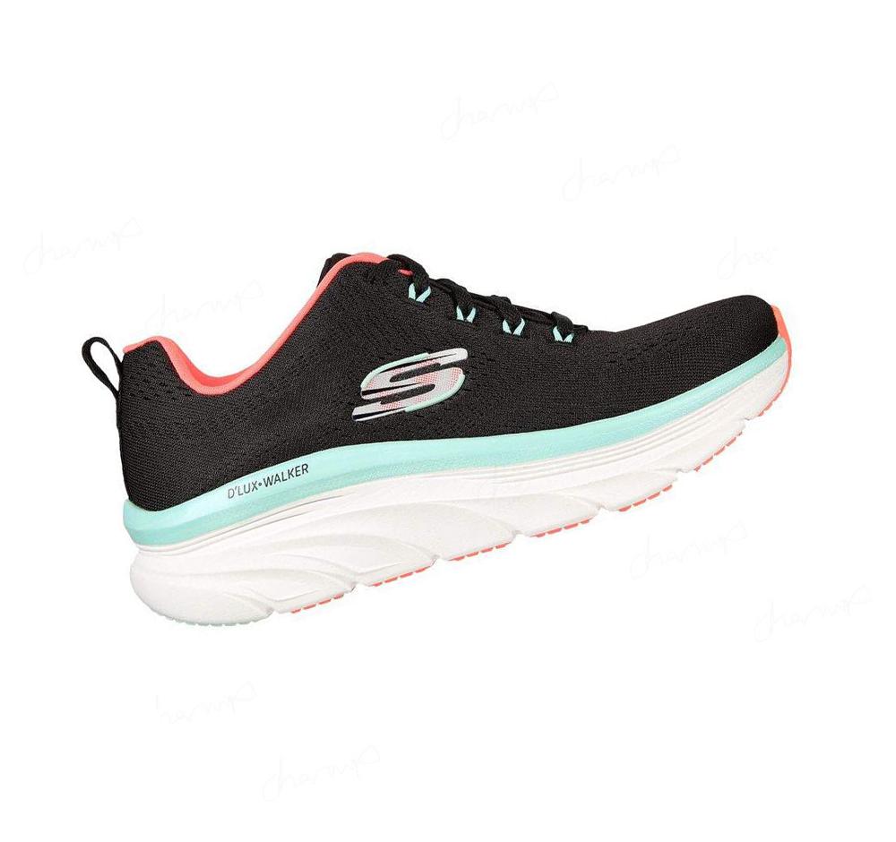 Zapatillas Para Caminar Skechers Relaxed Fit: D'Lux Walker - Fresh Finesse Mujer Negras Verde Menta | 33T3E_AR