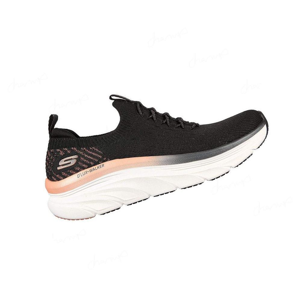 Zapatillas Para Caminar Skechers Relaxed Fit: D'Lux Walker - Let it Glow Mujer Negras Rosas Doradas | 35238_AR