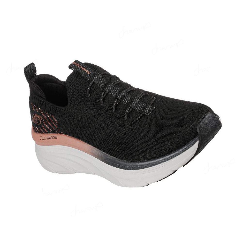 Zapatillas Para Caminar Skechers Relaxed Fit: D\'Lux Walker - Let it Glow Mujer Negras Rosas Doradas | 35238_AR