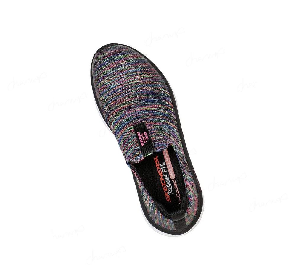 Zapatillas Para Caminar Skechers Relaxed Fit: D'Lux Walker - Rainbow Sky Mujer Negras Multicolor | 35T33_AR