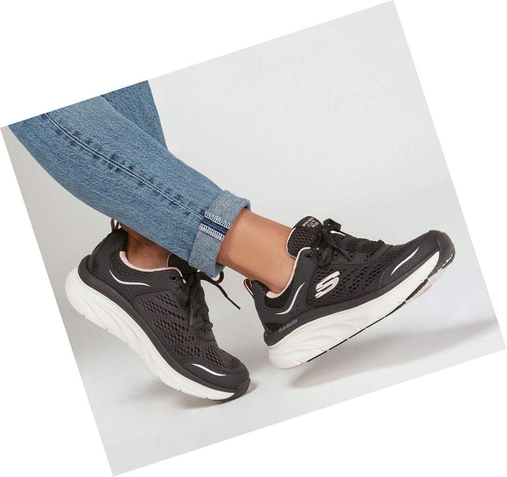 Zapatillas Para Caminar Skechers Relaxed Fit: D'Lux Walker - Infinite Motion Mujer Negras Rosas | 3AA8C_AR