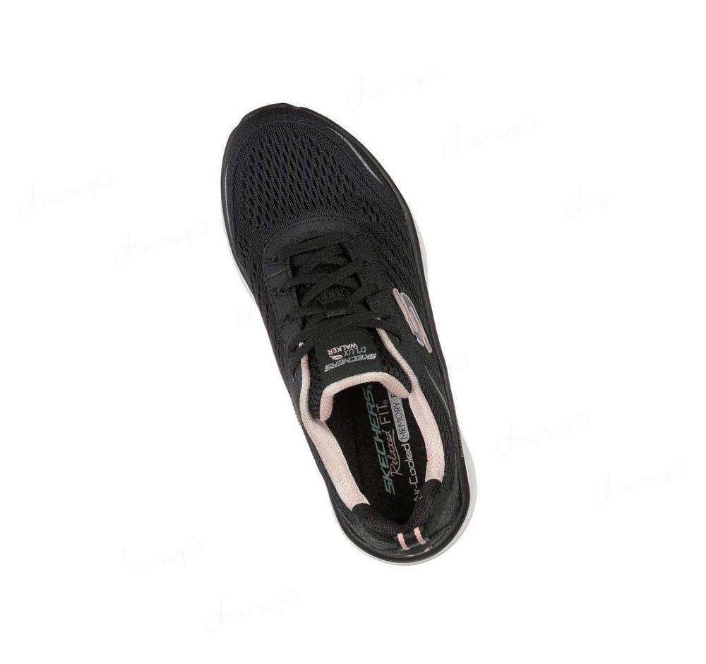 Zapatillas Para Caminar Skechers Relaxed Fit: D'Lux Walker - Infinite Motion Mujer Negras Rosas | 3AA8C_AR