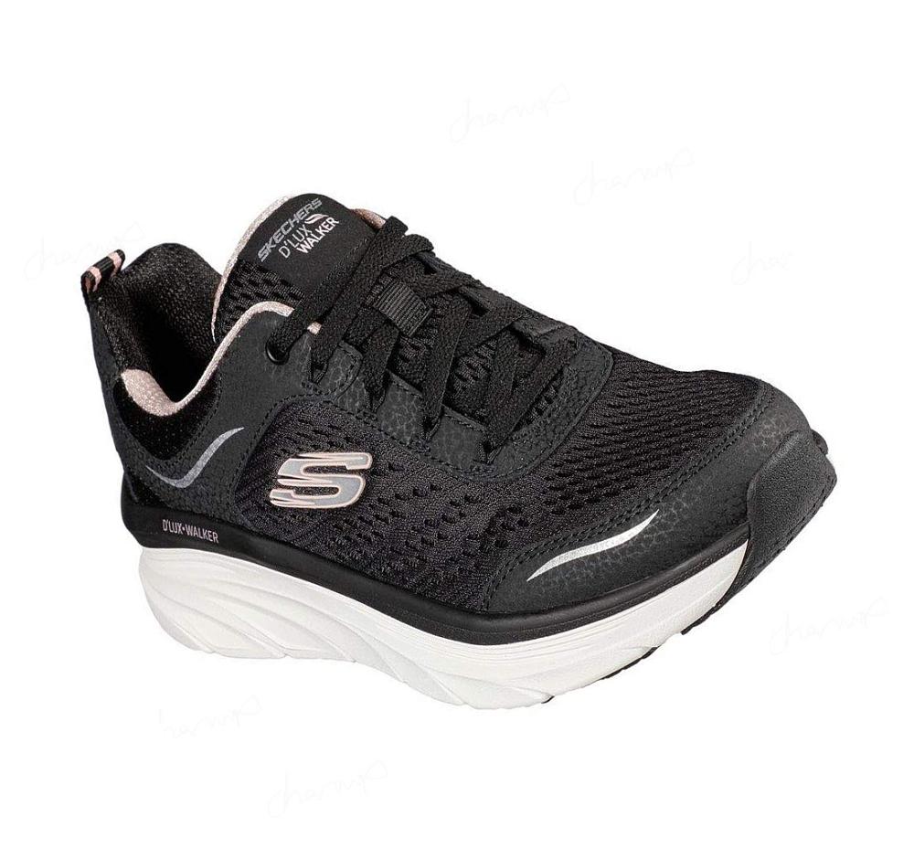 Zapatillas Para Caminar Skechers Relaxed Fit: D\'Lux Walker - Infinite Motion Mujer Negras Rosas | 3AA8C_AR