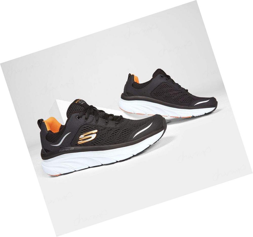 Zapatillas Para Caminar Skechers Relaxed Fit: D'Lux Walker Hombre Negras Blancas | 58250_AR