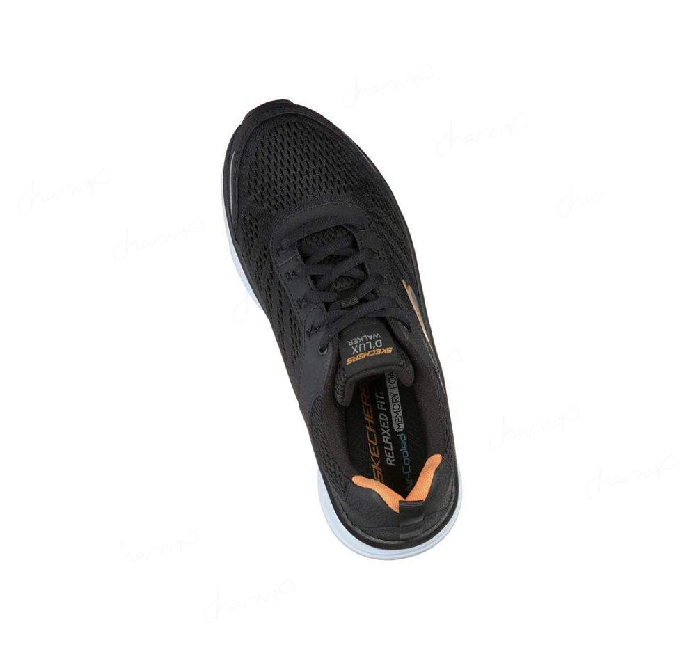 Zapatillas Para Caminar Skechers Relaxed Fit: D'Lux Walker Hombre Negras Blancas | 58250_AR