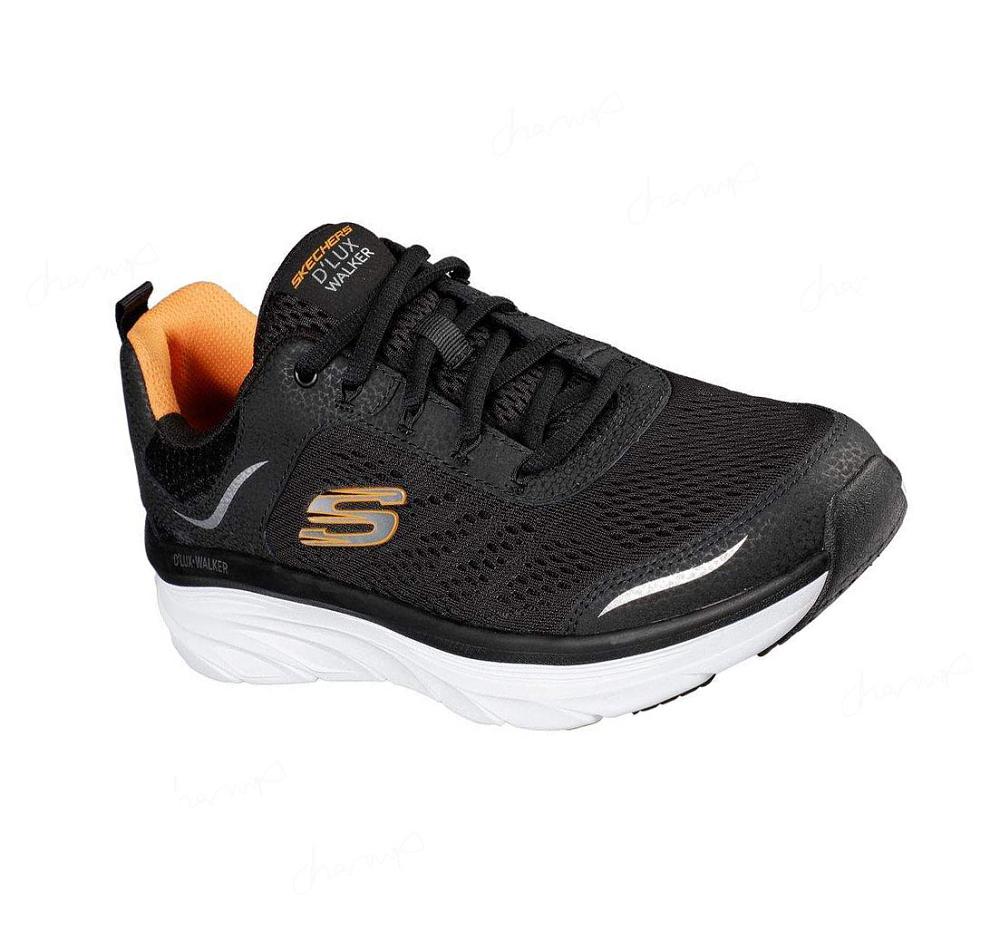 Zapatillas Para Caminar Skechers Relaxed Fit: D\'Lux Walker Hombre Negras Blancas | 58250_AR