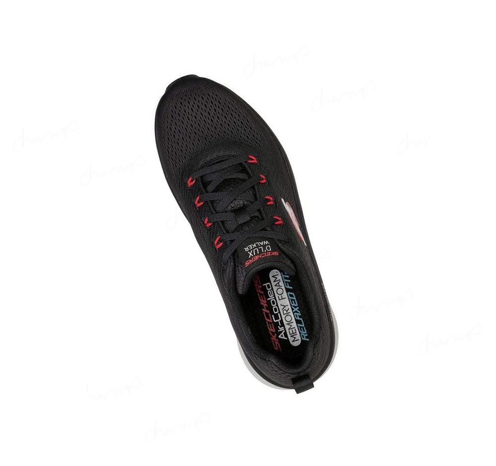 Zapatillas Para Caminar Skechers Relaxed Fit: D'Lux Walker - Meerno Hombre Negras Rojas | 5839B_AR