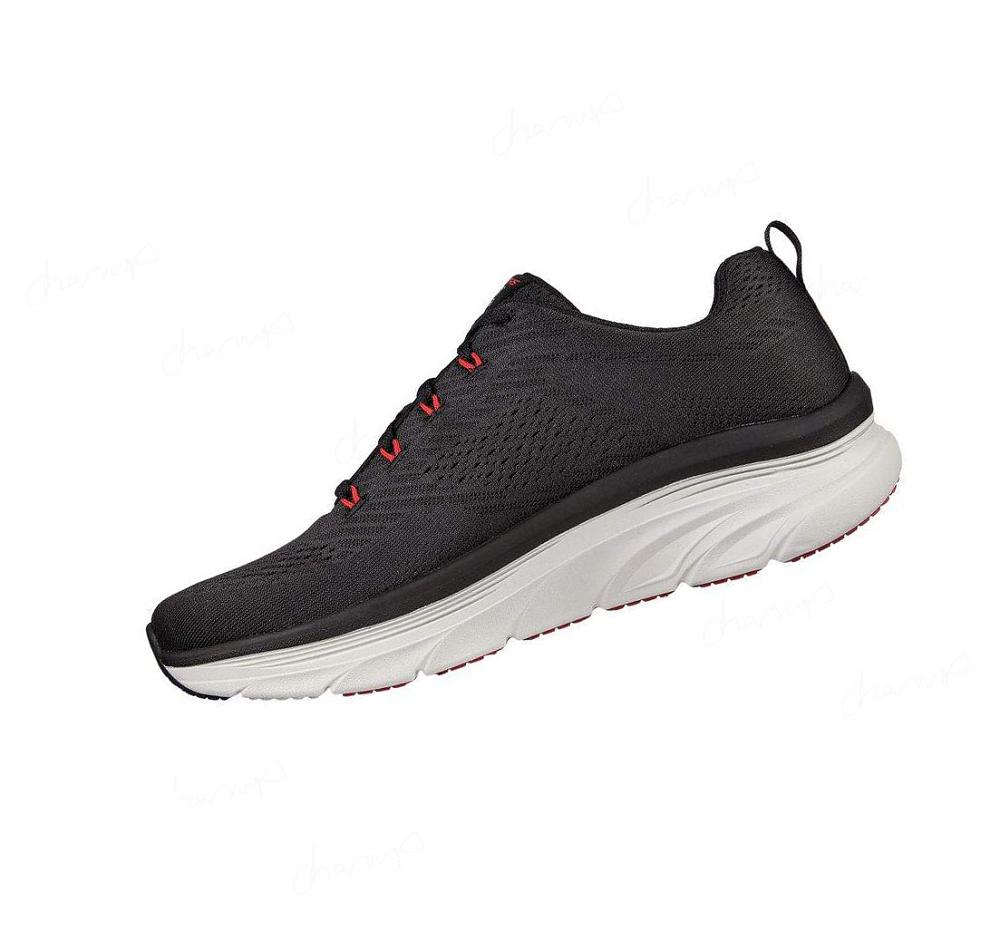 Zapatillas Para Caminar Skechers Relaxed Fit: D'Lux Walker - Meerno Hombre Negras Rojas | 5839B_AR