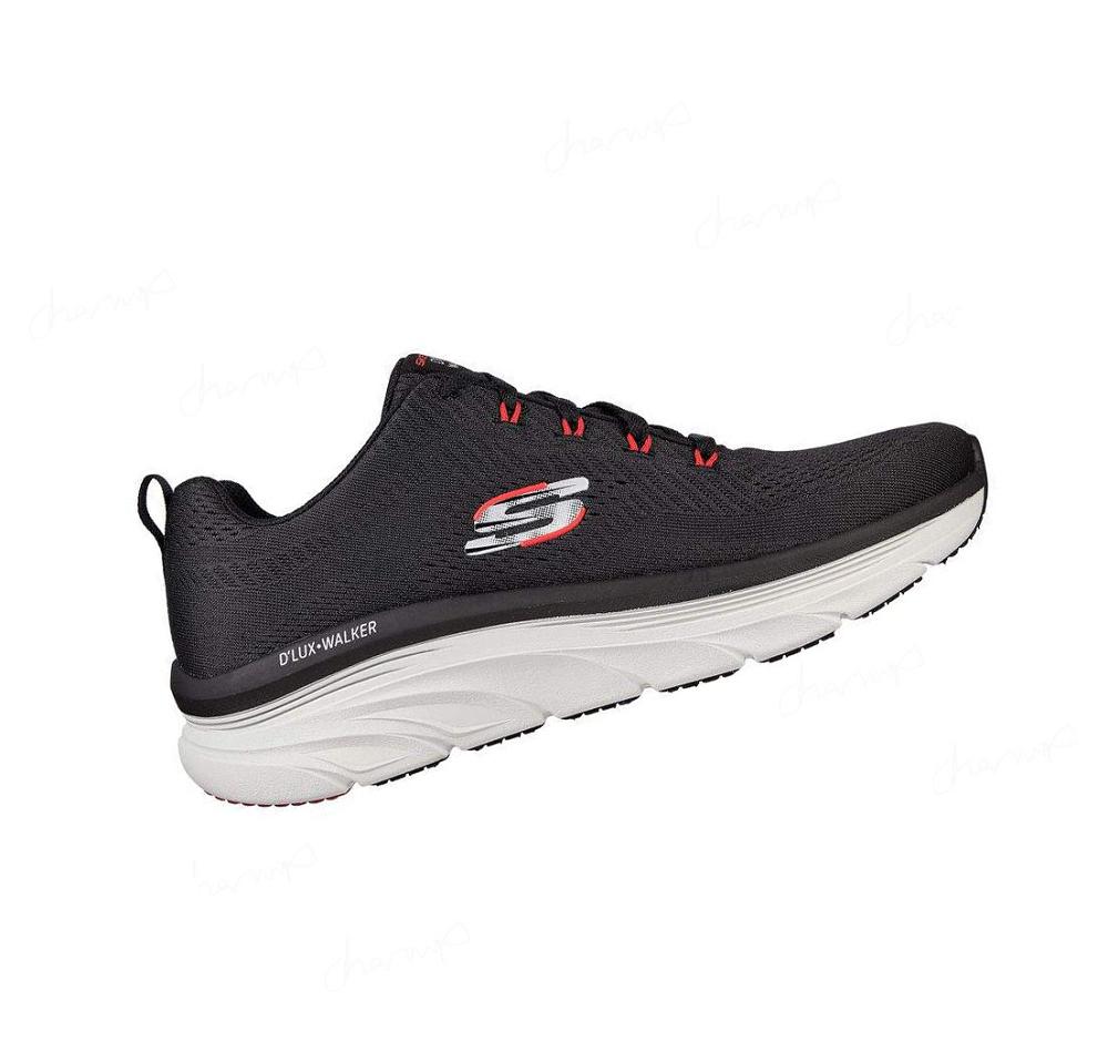 Zapatillas Para Caminar Skechers Relaxed Fit: D'Lux Walker - Meerno Hombre Negras Rojas | 5839B_AR