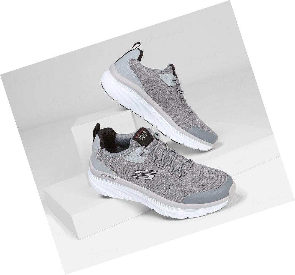 Zapatillas Para Caminar Skechers Relaxed Fit: D'Lux Walker - Pensive Hombre Gris Negras | 58898_AR