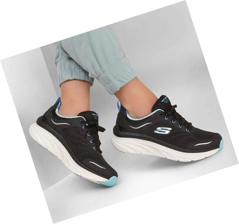 Zapatillas Para Caminar Skechers Relaxed Fit: D'Lux Walker - Infinite Motion Mujer Negras Azules Claro | 689AW_AR