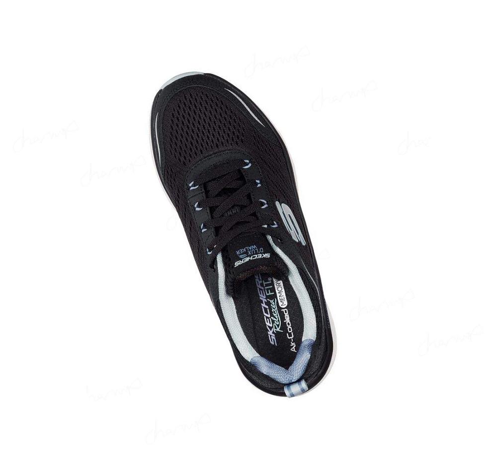 Zapatillas Para Caminar Skechers Relaxed Fit: D'Lux Walker - Infinite Motion Mujer Negras Azules Claro | 689AW_AR