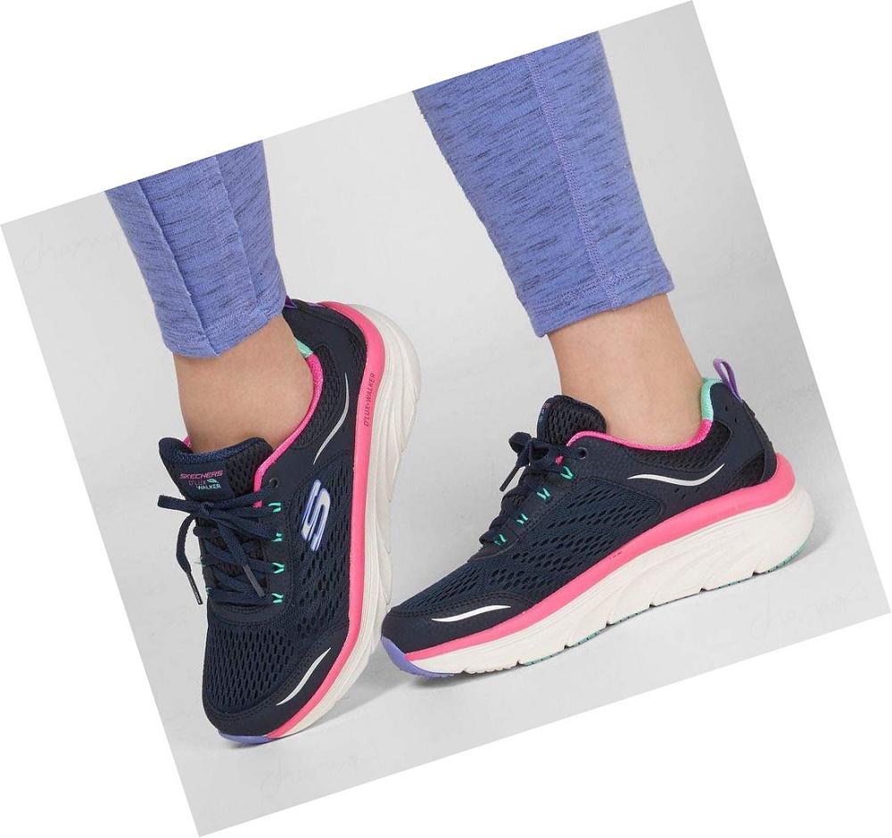 Zapatillas Para Caminar Skechers Relaxed Fit: D'Lux Walker - Infinite Motion Mujer Azul Marino Multicolor | 6919P_AR