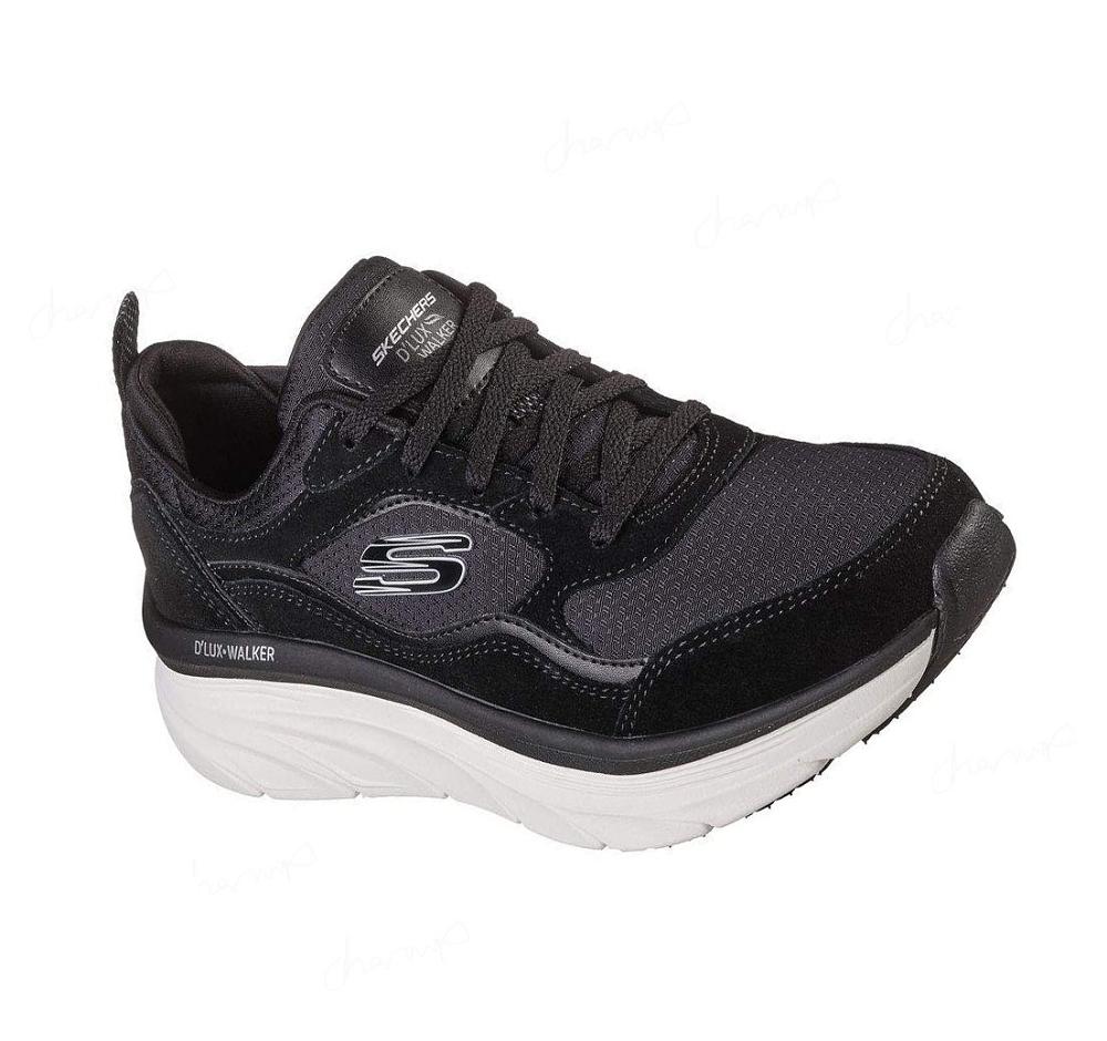 Zapatillas Para Caminar Skechers Relaxed Fit: D\'Lux Walker - New Moment Mujer Negras Blancas | 6922L_AR