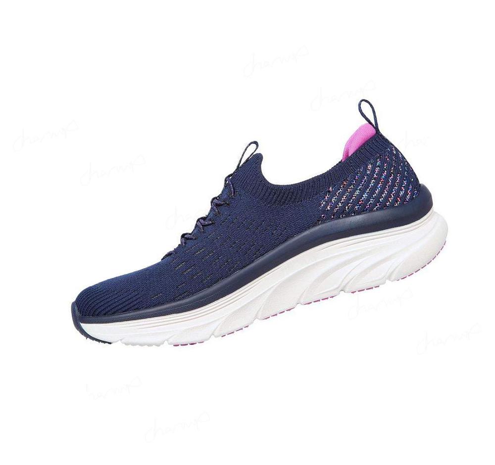 Zapatillas Para Caminar Skechers Relaxed Fit: D'Lux Walker - Star Stunner Mujer Azul Marino Moradas | 6959D_AR