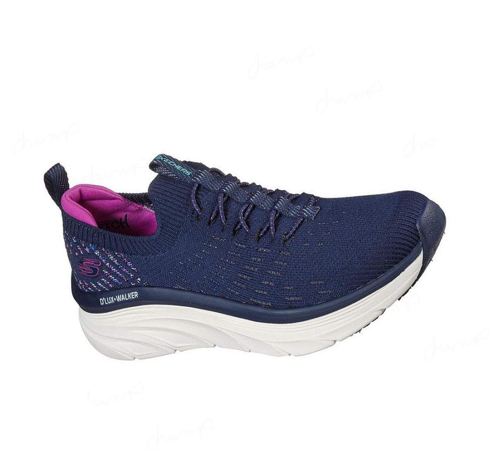 Zapatillas Para Caminar Skechers Relaxed Fit: D\'Lux Walker - Star Stunner Mujer Azul Marino Moradas | 6959D_AR