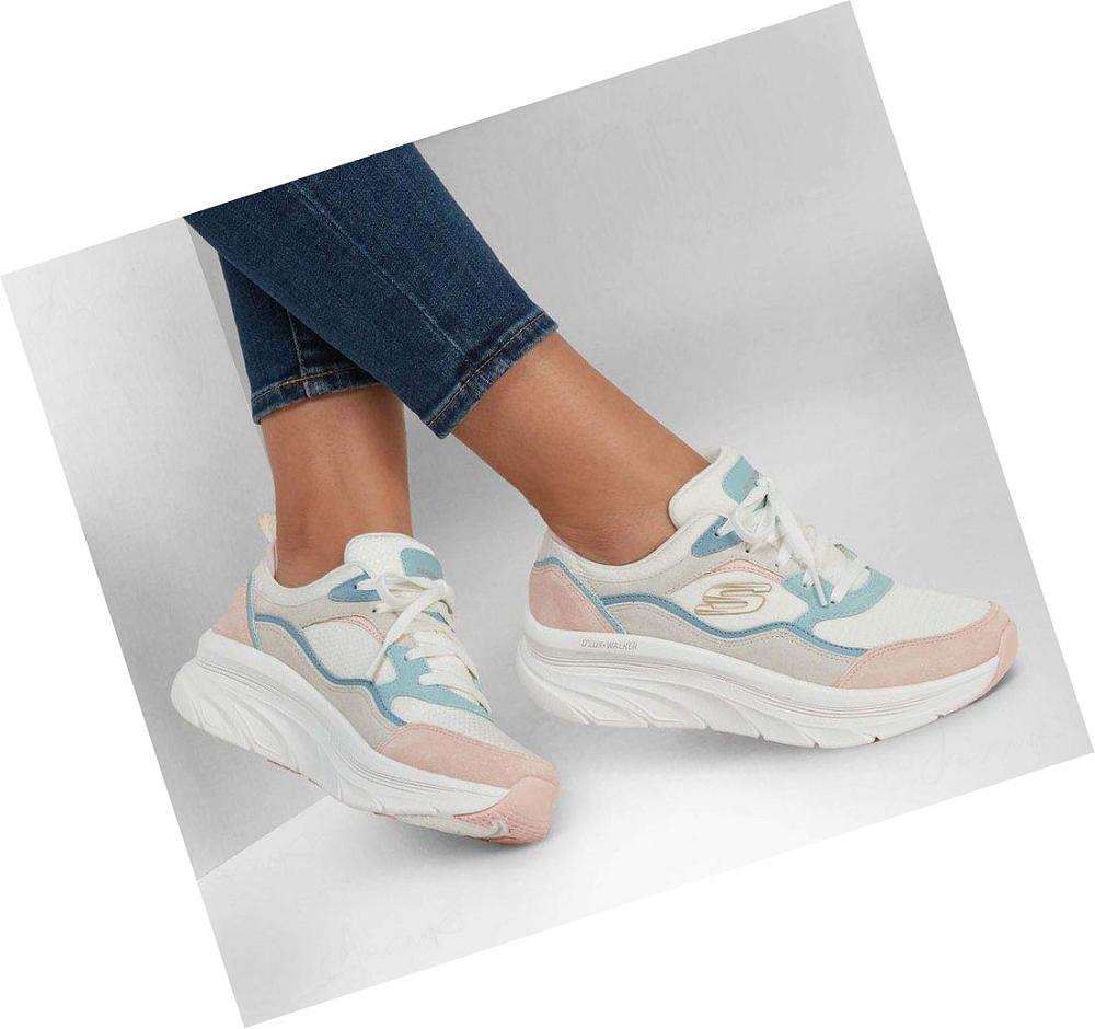 Zapatillas Para Caminar Skechers Relaxed Fit: D'Lux Walker - New Moment Mujer Blancas Rosas | 69AAK_AR