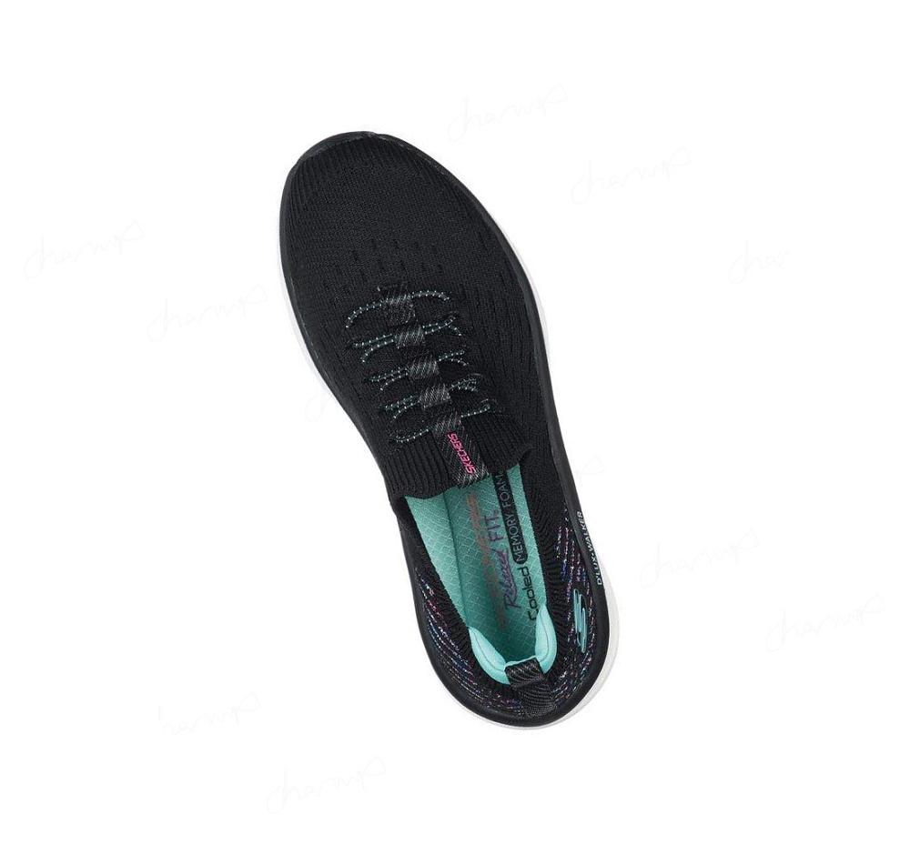 Zapatillas Para Caminar Skechers Relaxed Fit: D'Lux Walker - Star Stunner Mujer Negras Azules Claro | 69AT0_AR