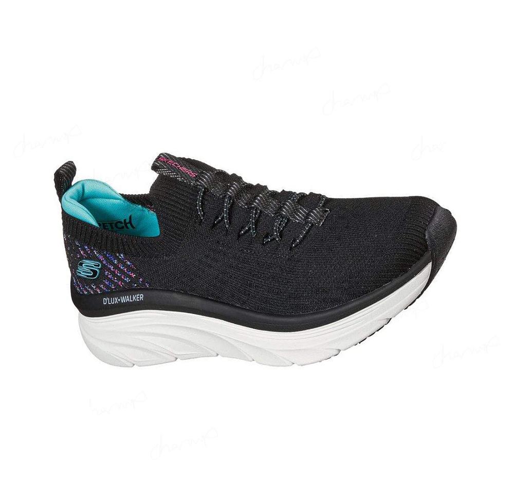 Zapatillas Para Caminar Skechers Relaxed Fit: D\'Lux Walker - Star Stunner Mujer Negras Azules Claro | 69AT0_AR