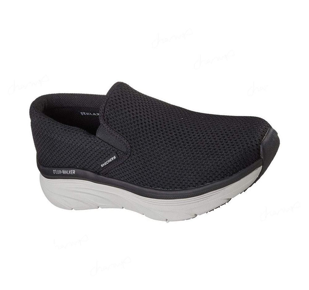 Zapatillas Para Caminar Skechers Relaxed Fit: D\'Lux Walker - Murlino Hombre Negras Blancas | A3818_AR