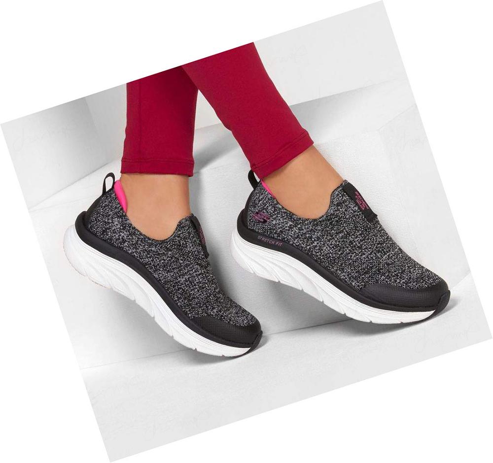 Zapatillas Para Caminar Skechers Relaxed Fit: D'Lux Walker - Quick Upgrade Mujer Negras Rosas | I355P_AR