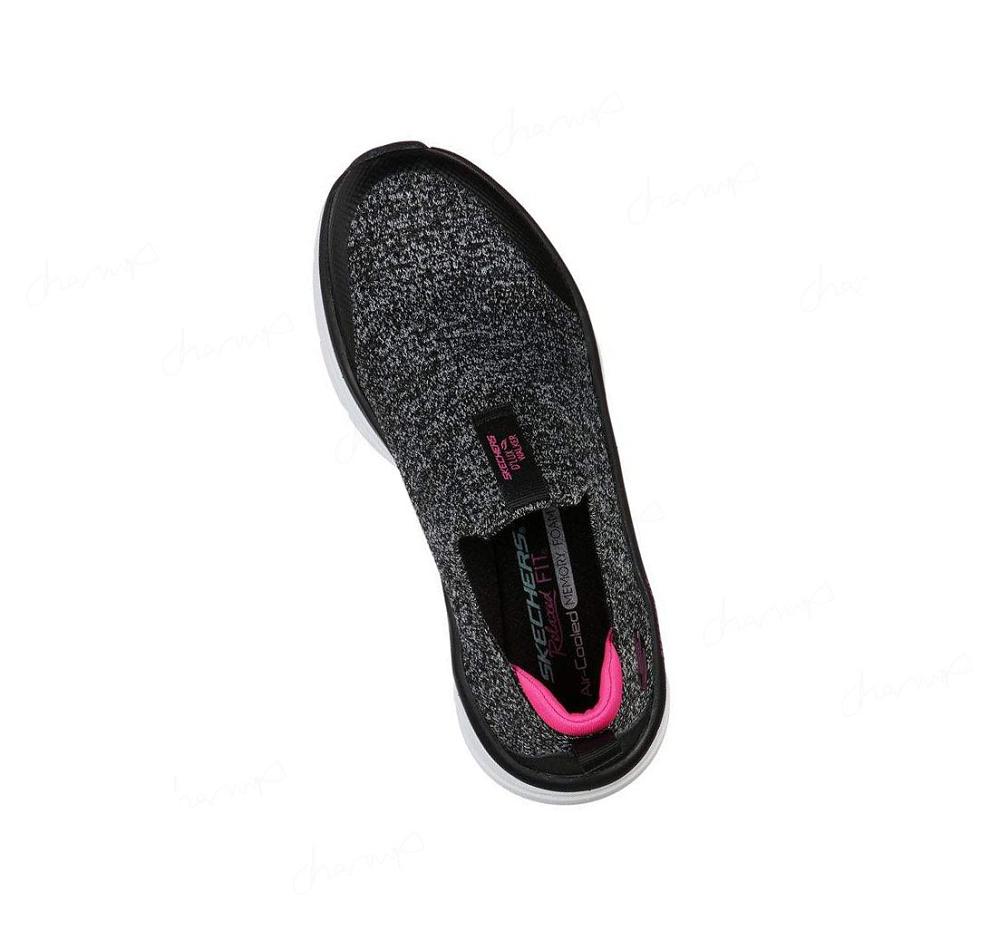 Zapatillas Para Caminar Skechers Relaxed Fit: D'Lux Walker - Quick Upgrade Mujer Negras Rosas | I355P_AR