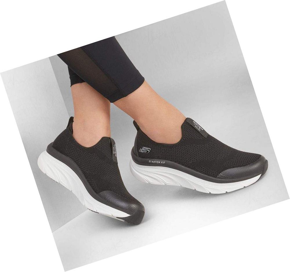 Zapatillas Para Caminar Skechers Relaxed Fit: D'Lux Walker - Quick Upgrade Mujer Negras Blancas | I3T6A_AR