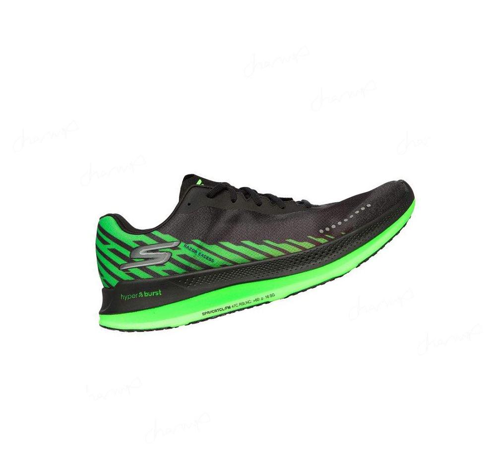 Zapatillas Running Skechers GO RUN Razor Excess Hombre Negras Verde Claro | A839P_AR