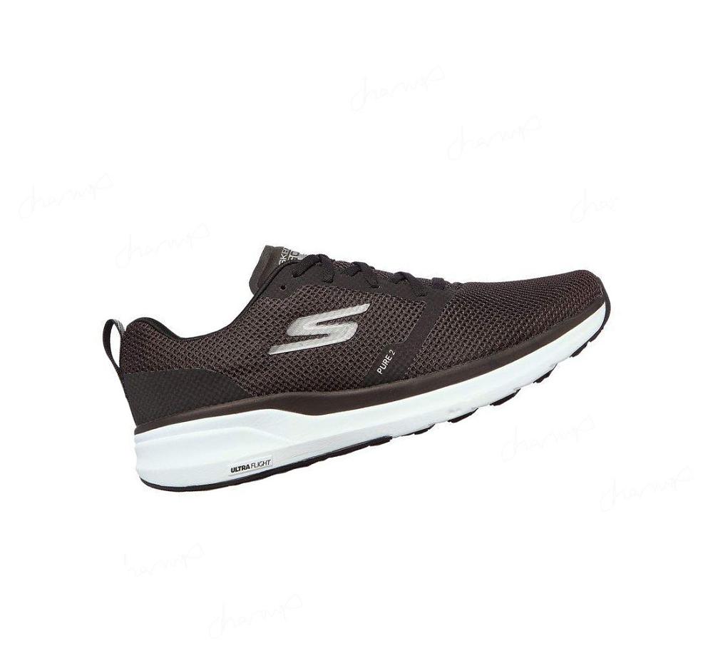 Zapatillas Running Skechers GOrun Pure 2 - Axis Hombre Negras Blancas | 3650S_AR